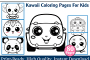 Kawaii Coloring Pages For Kids, an Animal Illustration by maggiesar (Thumbnail 1 of 4)
