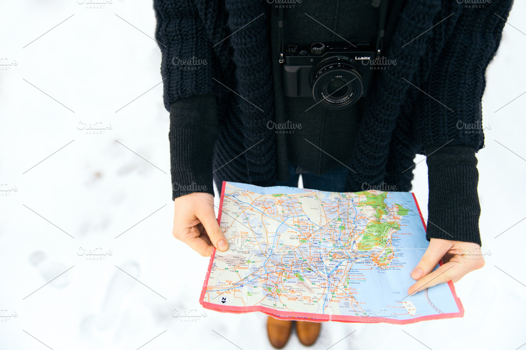 Winter wanderlust, adventure and map, a Person Photo by D&N imagery