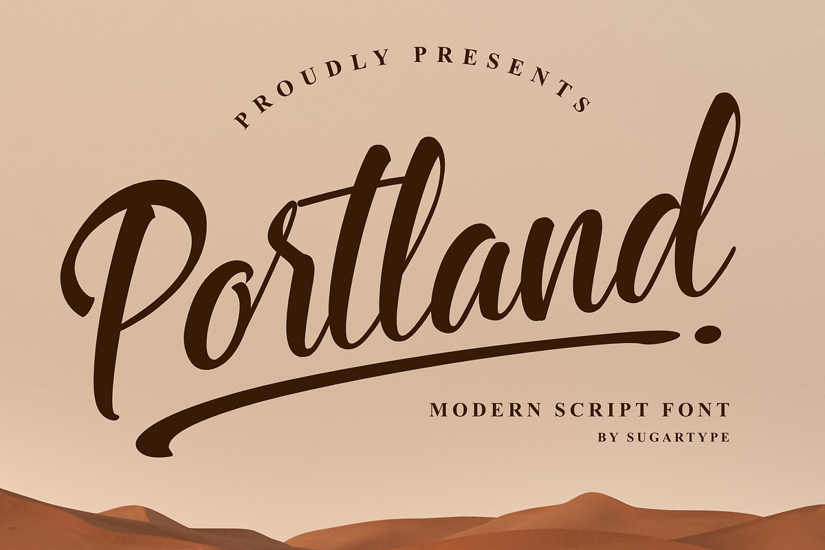 Portland | Modern Delicate Script, a Script Font by Fontlicious (Photo 1 of 6)
