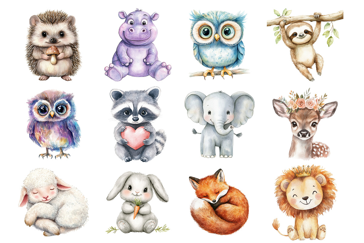 Baby Animal Nursery Sublimation PNG, an Illustration by SinaCreation (Photo 2 of 5)