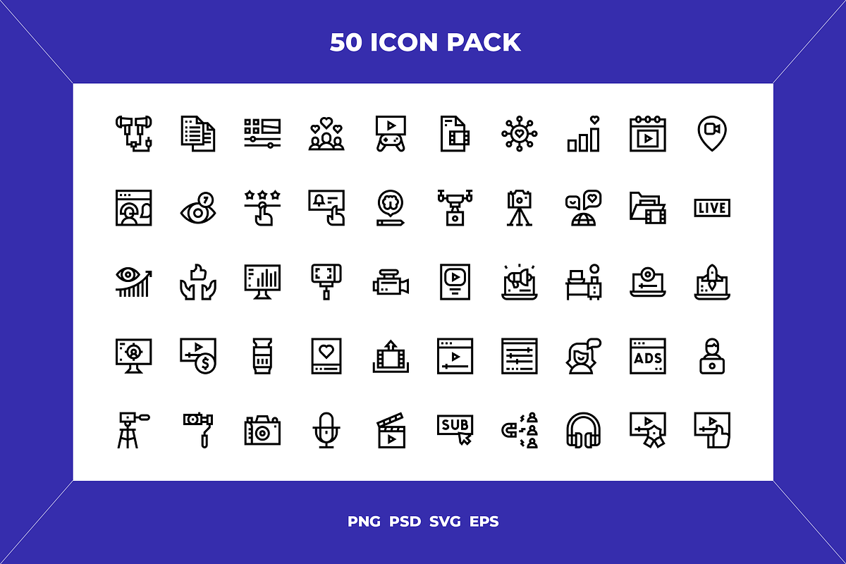 Content creator icons, an Outline Icon by Wencory (Photo 1 of 2)