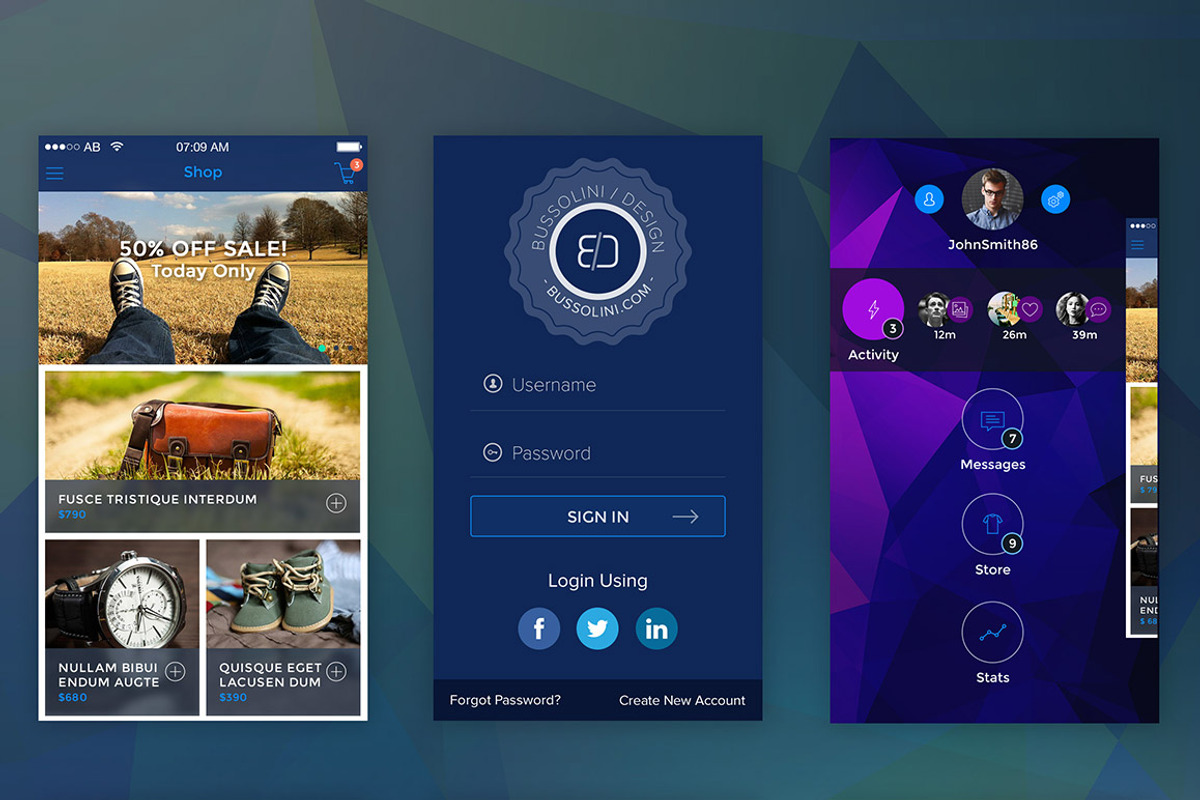 iOS Shopping UI Kit, an UI Kit Template by Cosmic Motive (Photo 2 of 5)