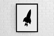 Rocket Silhouette SVG, a Technology Illustration by newminddesign (Thumbnail 2 of 3)
