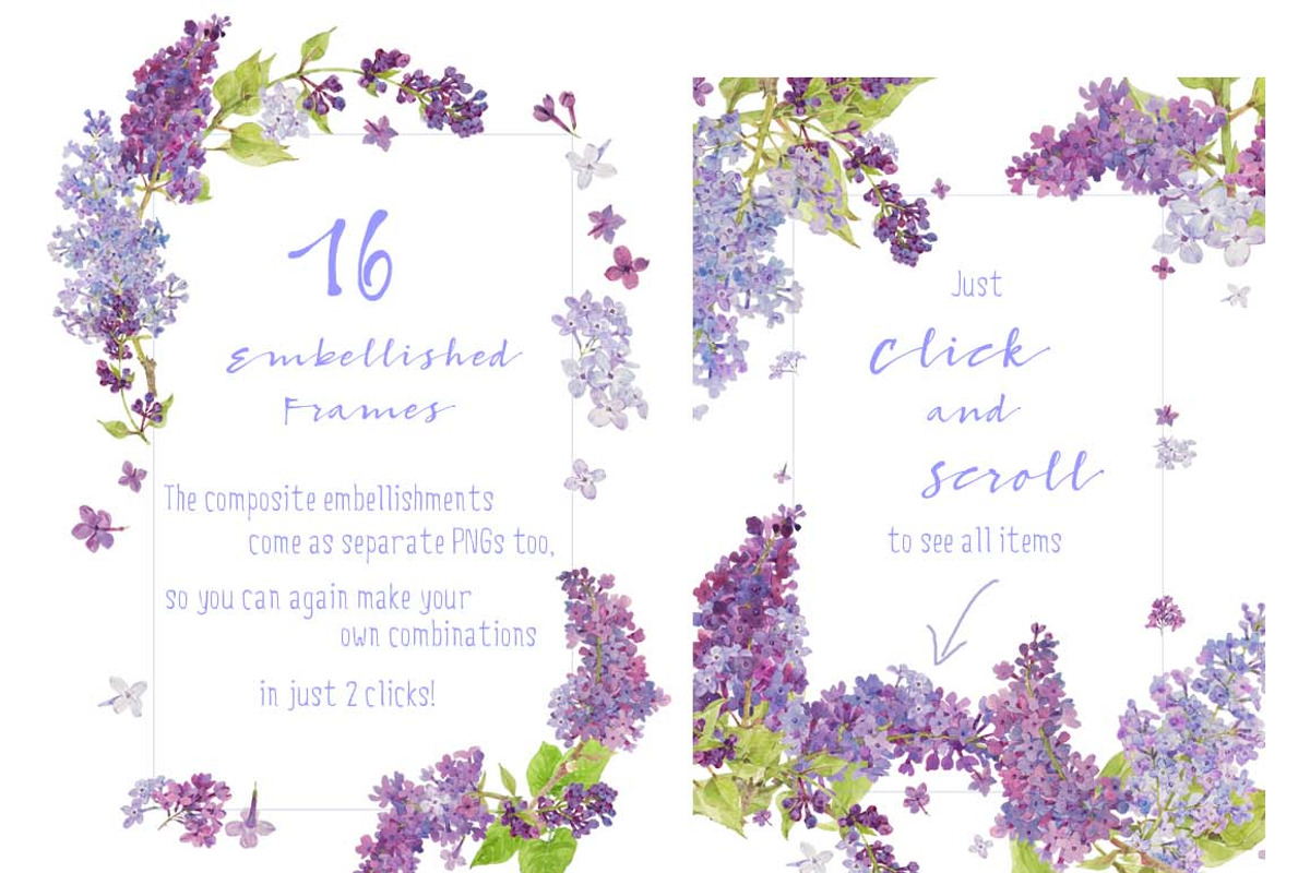 Lovely Lilacs-Design Pack!, an Illustration by watercolorwild.graphics (Photo 2 of 7)