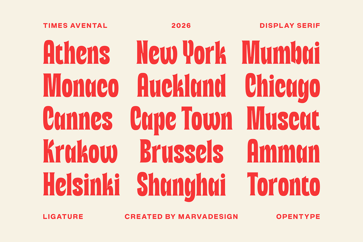 Times Avental Font, a Serif Font by Marvadesign (Photo 6 of 12)