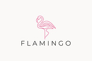 Flamingo Logo Line Silhouette Tropic, a Branding & Logo Template by Signatoro (Thumbnail 1 of 2)