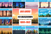 2D Landscapes & Backgrounds Bundle, a Texture Illustration by 2dvillShop (Thumbnail 2 of 5)