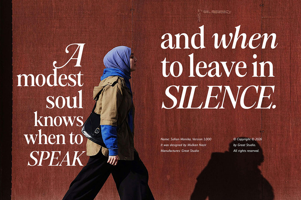 Sofian Monika Serif, a Serif Font by Mulkan Nazir (Photo 7 of 15)