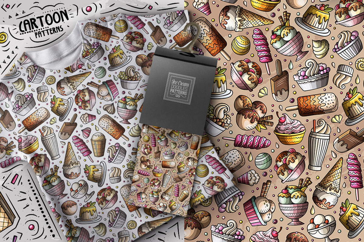 7 Ice Cream Seamless Patterns, a Pattern Graphic by BALABOLKA (Photo 8 of 8)