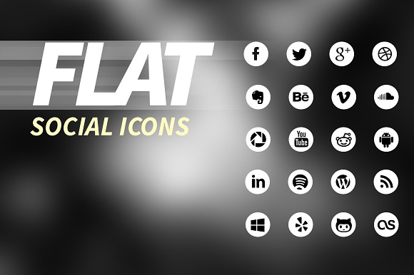 Flat Social Icons