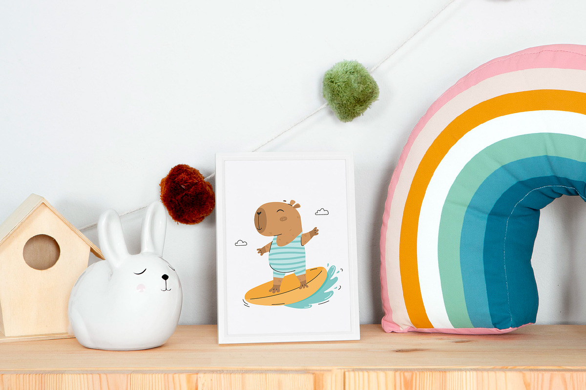 Funny capybaras set. Summer vibes, an Animal Illustration by Mila_art (Photo 5 of 6)
