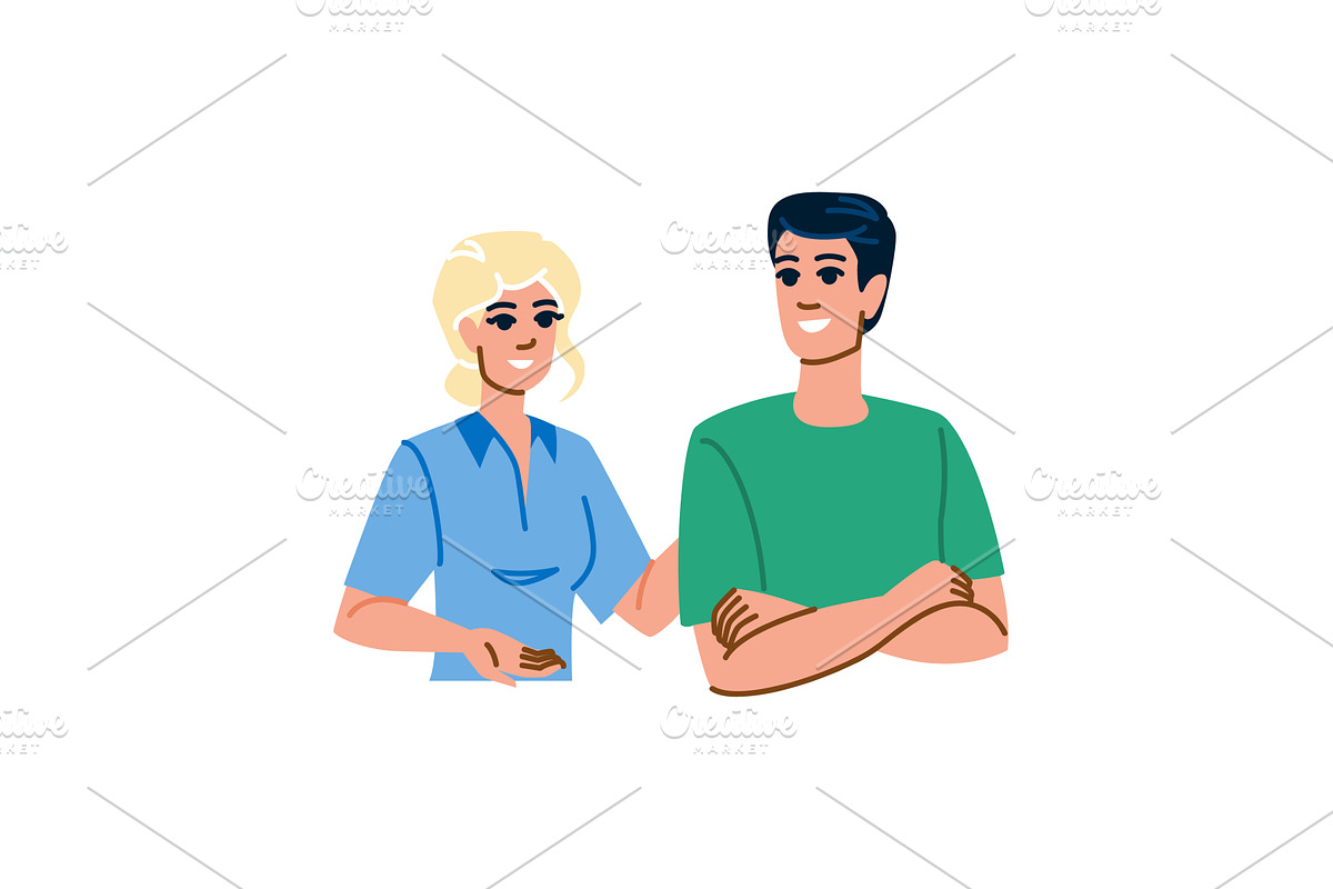 Smiling nurse supporting patient, an Object Illustration by pikepicture