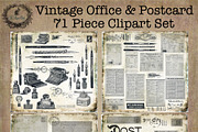Vintage Office & Postcard Clipart, a Work Illustration by Le Paper Cafe (Thumbnail 1 of 5)