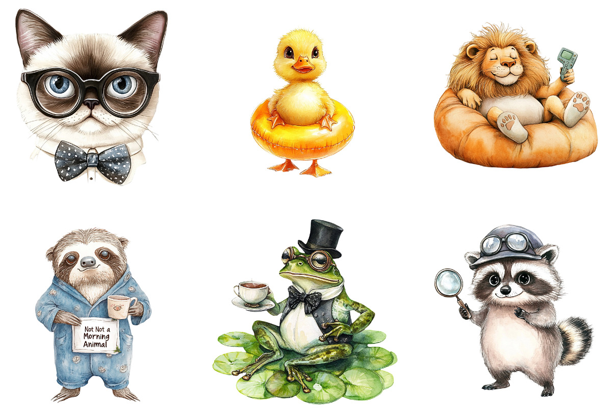 summer animals Clipart, an Animal Illustration by DreamArtGraphic (Photo 4 of 4)