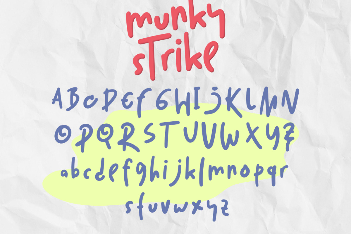 Munky Strike – Doodly Typeface Font, a Handwritten Font by Bayuktx (Photo 10 of 10)