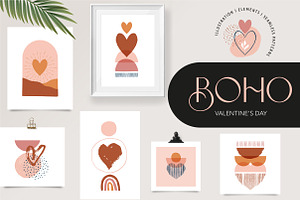Boho Valentine's day, a Decorative Illustration by Marish