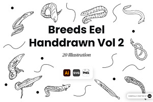 Breeds Eel Handdrawn Vol 2, an Animal Illustration by SLAB! Design