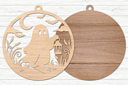 Halloween Ghost Laser Cut SVG, an Object Graphic by Layerology (Thumbnail 2 of 3)