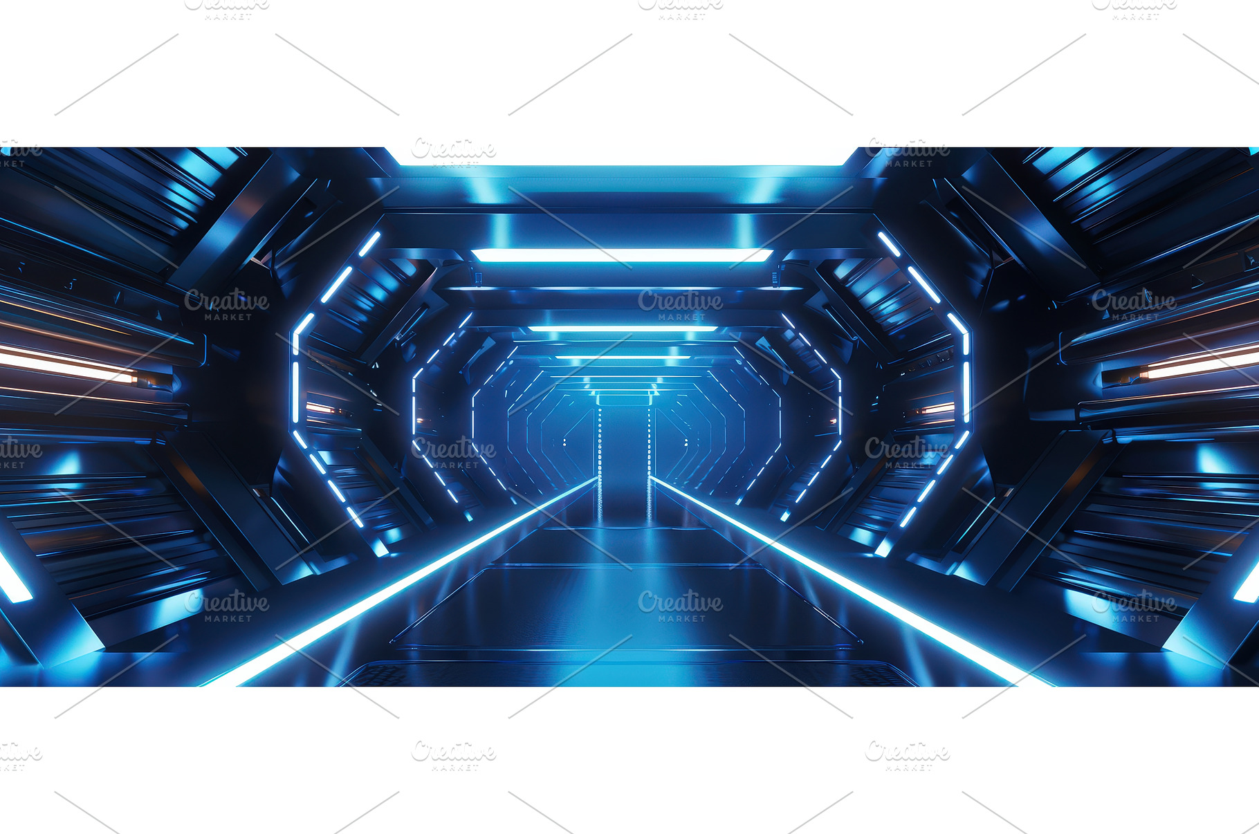 Futuristic sci-fi spaceship corridor, a Technology Photo by piter.goskov