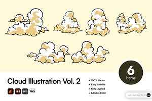 Cloud Illustration Vol. 2, a Graphic by SLAB! Design