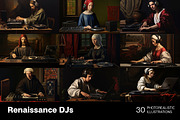 Renaissance DJs. 30 images, a Person Illustration by Handmadefont (Thumbnail 4 of 10)