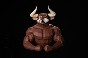 DIY Bull bodybuilder 3D template, a Templates & Theme by PolyFish (Thumbnail 3 of 6)