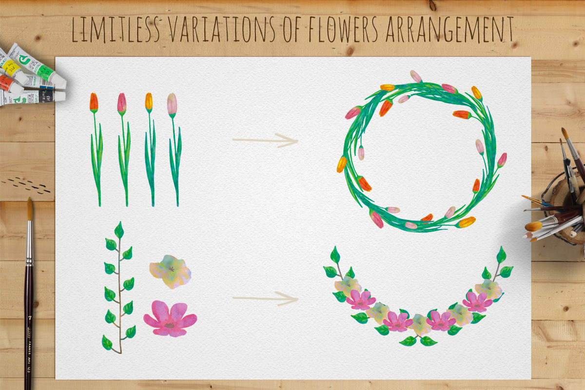 Watercolor Art & Pattern Brushes preview 3