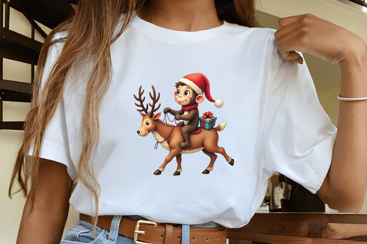 Cute Christmas Monkey Sublimation Bu, an Illustration by CrexoraLab (Photo 4 of 5)
