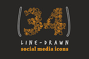 Line Drawn Social Media Icons, an Icon by Juliane Bone Design (Thumbnail 1 of 2)