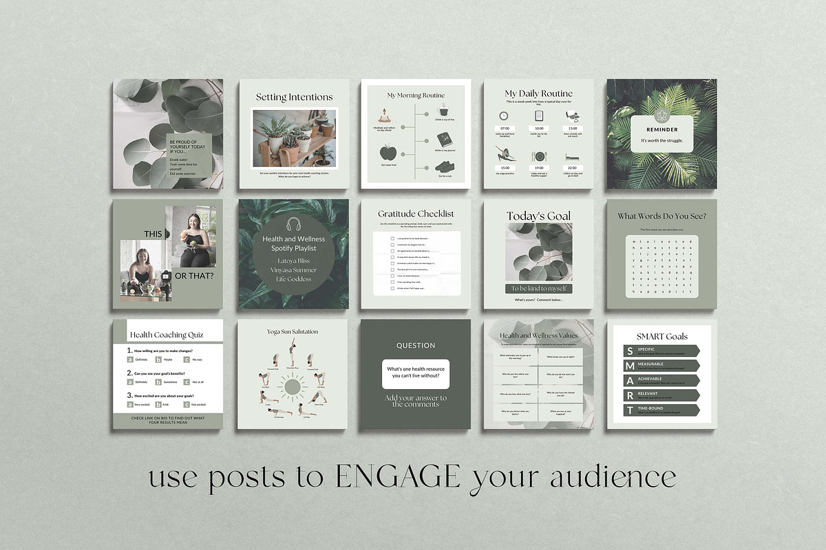 Health Coach Instagram Templates, a Templates & Theme by Miri Campbell (Photo 6 of 18)