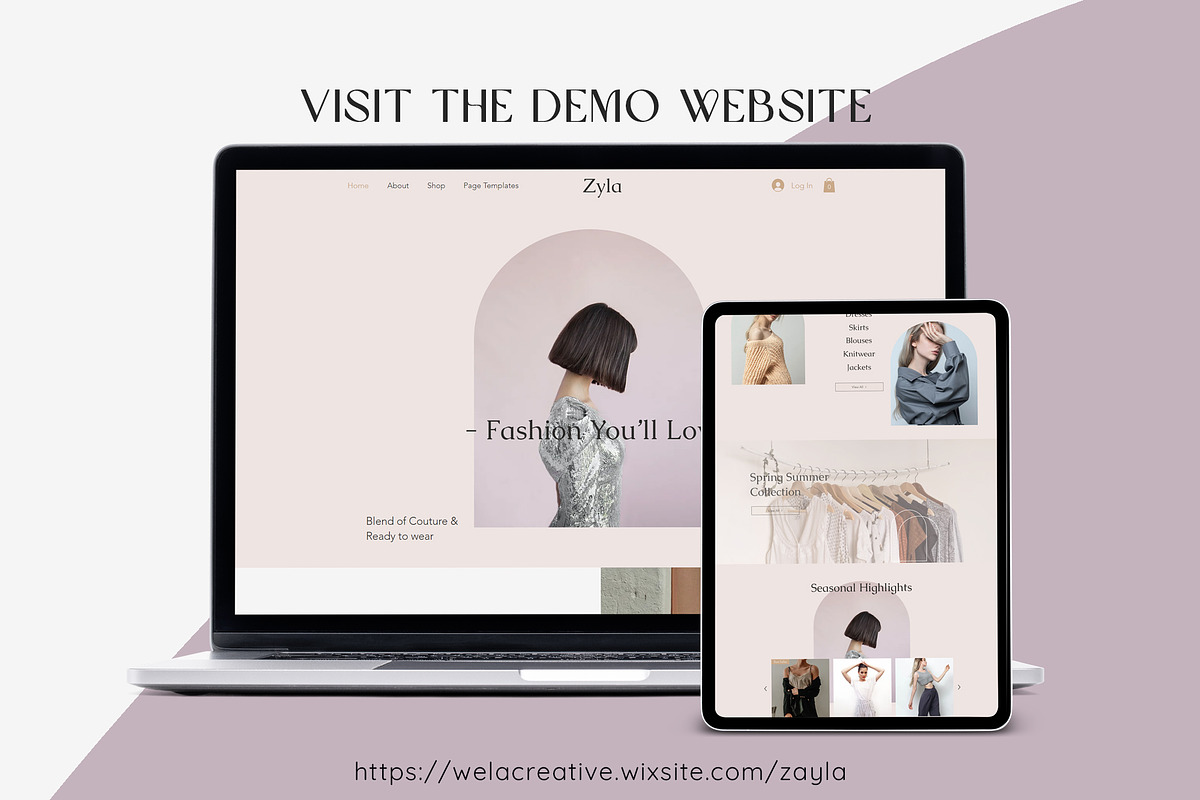 Zayla Wix Website template, a Wix Template by Design Unique (Photo 3 of 10)