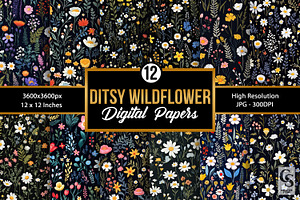 Ditsy Wildflowers Digital Papers