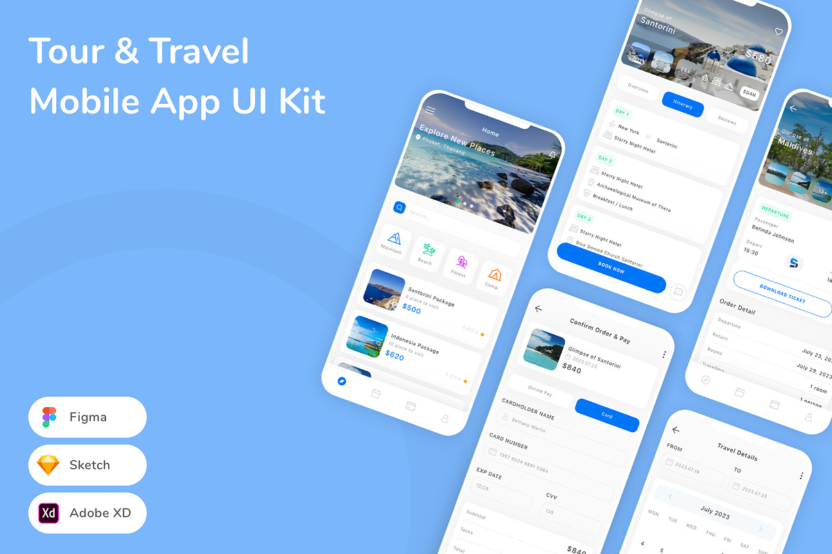 Tour & Travel Mobile App UI Kit, an UI Kit Template by Betush ...
