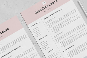 Resume Template 4 Page - Pink