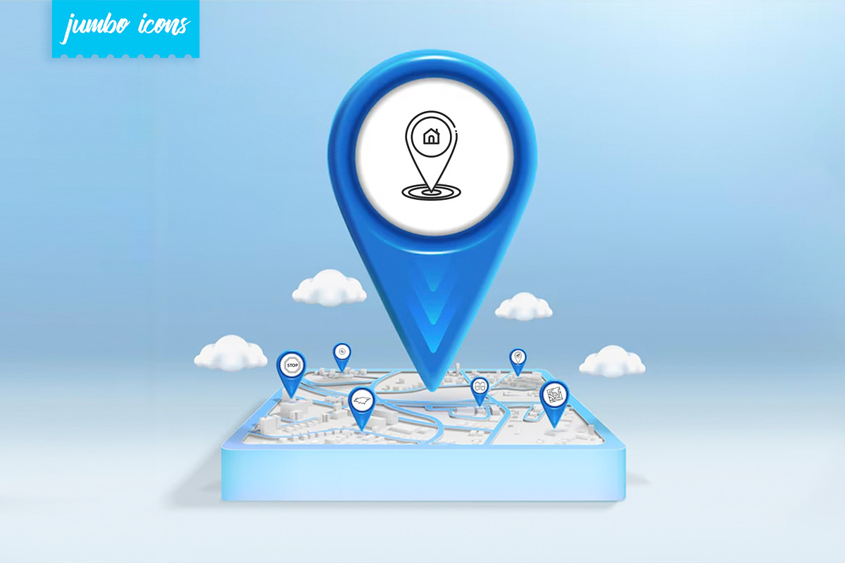 Map Line Icons V2, an Outline Icon by Jumbo Icons (Photo 5 of 5)