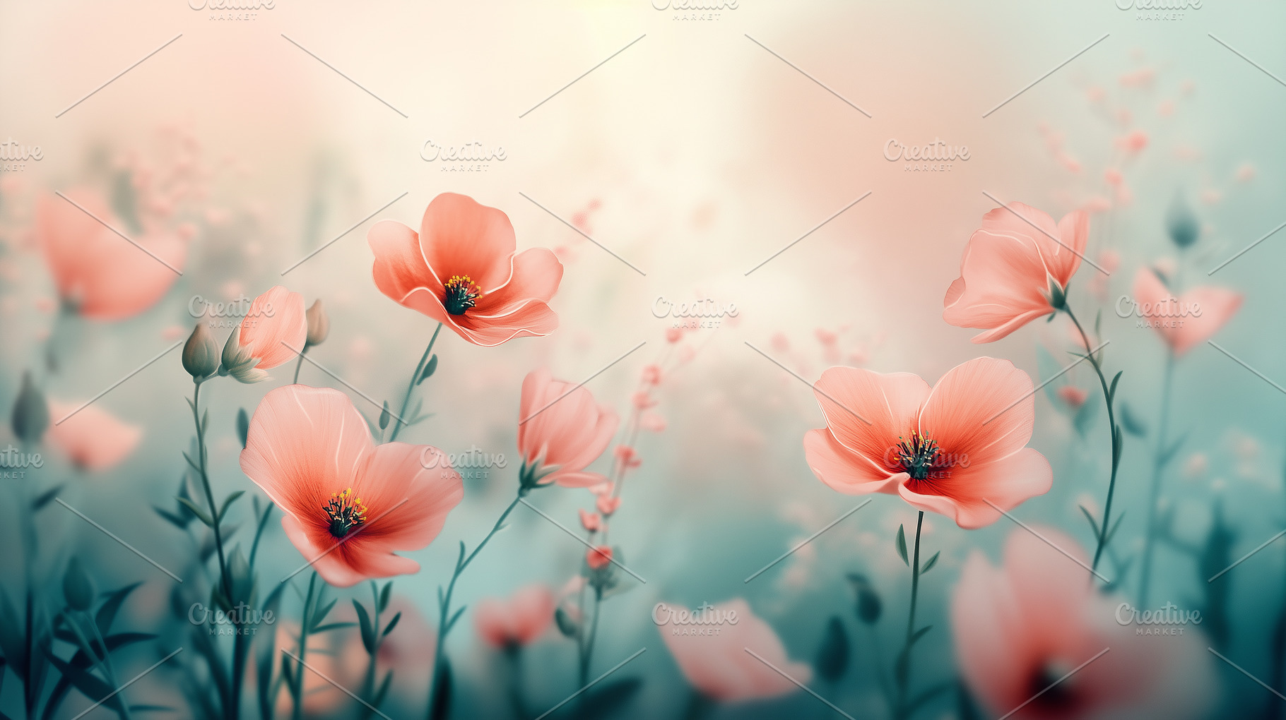 Delicate pink flowers bloom on field, a Nature Photo by MistyDay