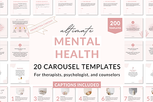 Mental health carousel templates