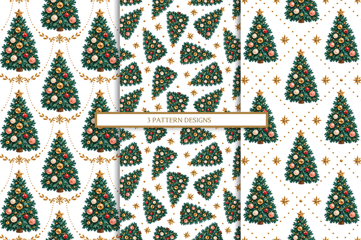 Vintage Christmas Painted Patterns 1, a Pattern Graphic by Euonia Meraki (Photo 2 of 8)