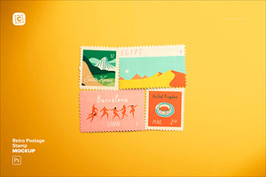 Retro Postage Stamp Mockup