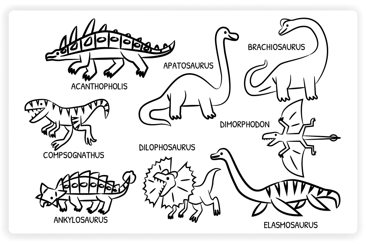 38 Dinosaur Elements x3 Styles, a Graphic by monkik (Photo 7 of 22)