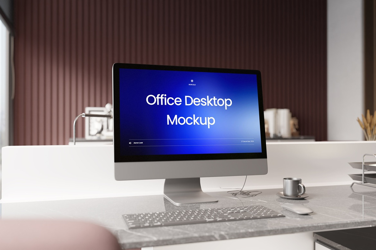 High Quality Office Desktop Mockup, a Mac Mockup by Momogi (Photo 3 of 5)
