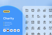 Outline Charity Icon Set, an Outline Icon by Nathaya Studio (Thumbnail 1 of 2)