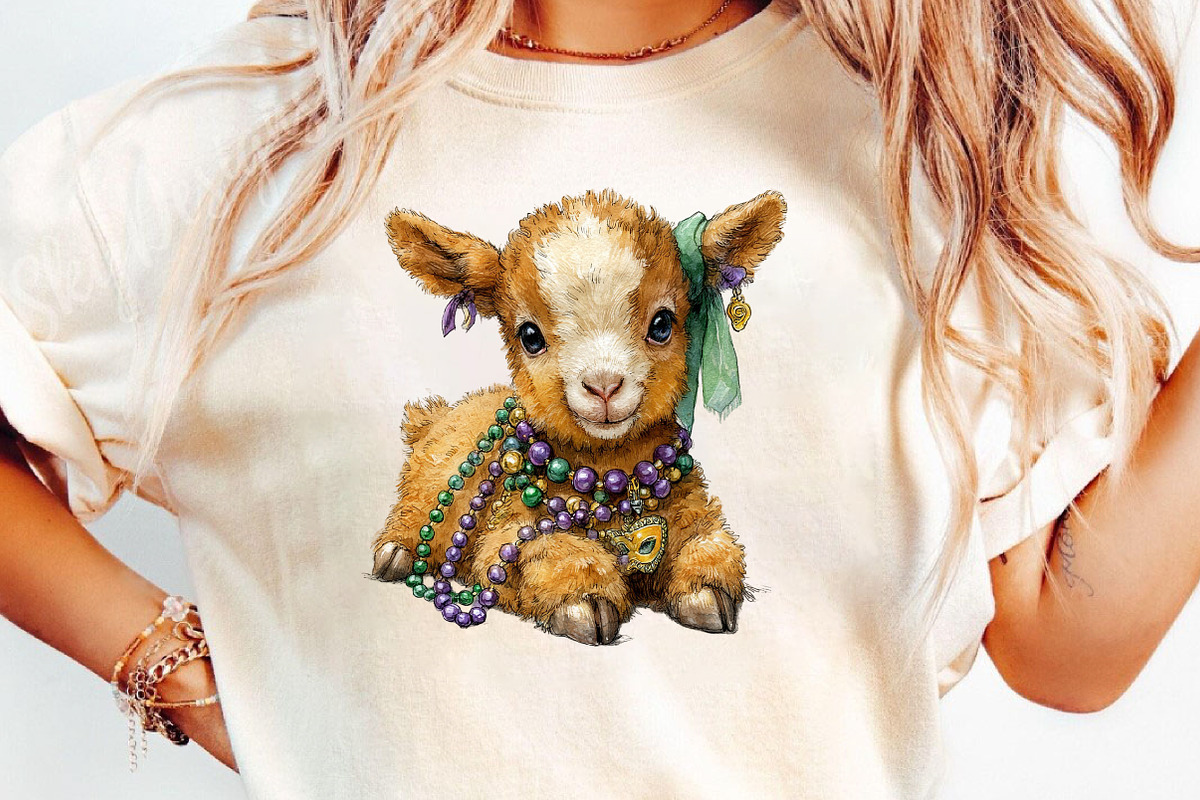 Quirky Mardi Gras Animals Sublimatio, an Illustration by Designworld (Photo 2 of 8)