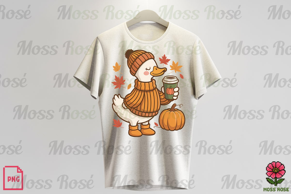 Cozy Fall Duck with Pumpkin Design, a Graphic by Moss Rose (Photo 3 of 3)