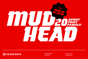 Mudhead Family | Sports Display Font, a Sans Serif Font by Headfonts (Thumbnail 1 of 10)