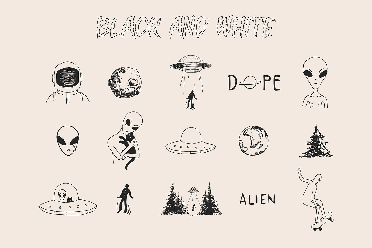 I want to believe - vector doodles, an Object Illustration by yabluko_draws (Photo 2 of 8)