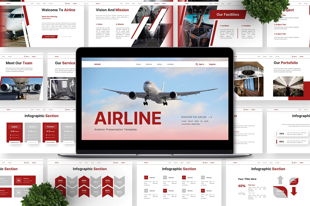 Airline - Aviation Powerpoint, a Presentation Template by Deepslide Studio (Photo 3 of 6)