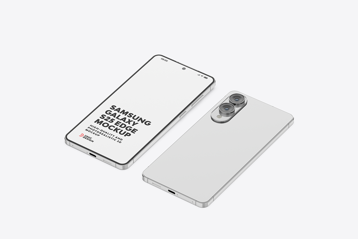 Samsung Galaxy S25 Edge Mockup, an Android Mockup by UnicDesign (Photo 13 of 13)