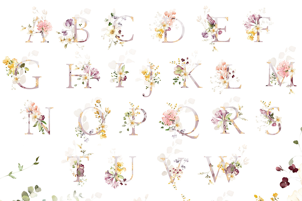 White roses & wildflowers floral set, a Decorative Illustration by Lisima (Photo 8 of 13)