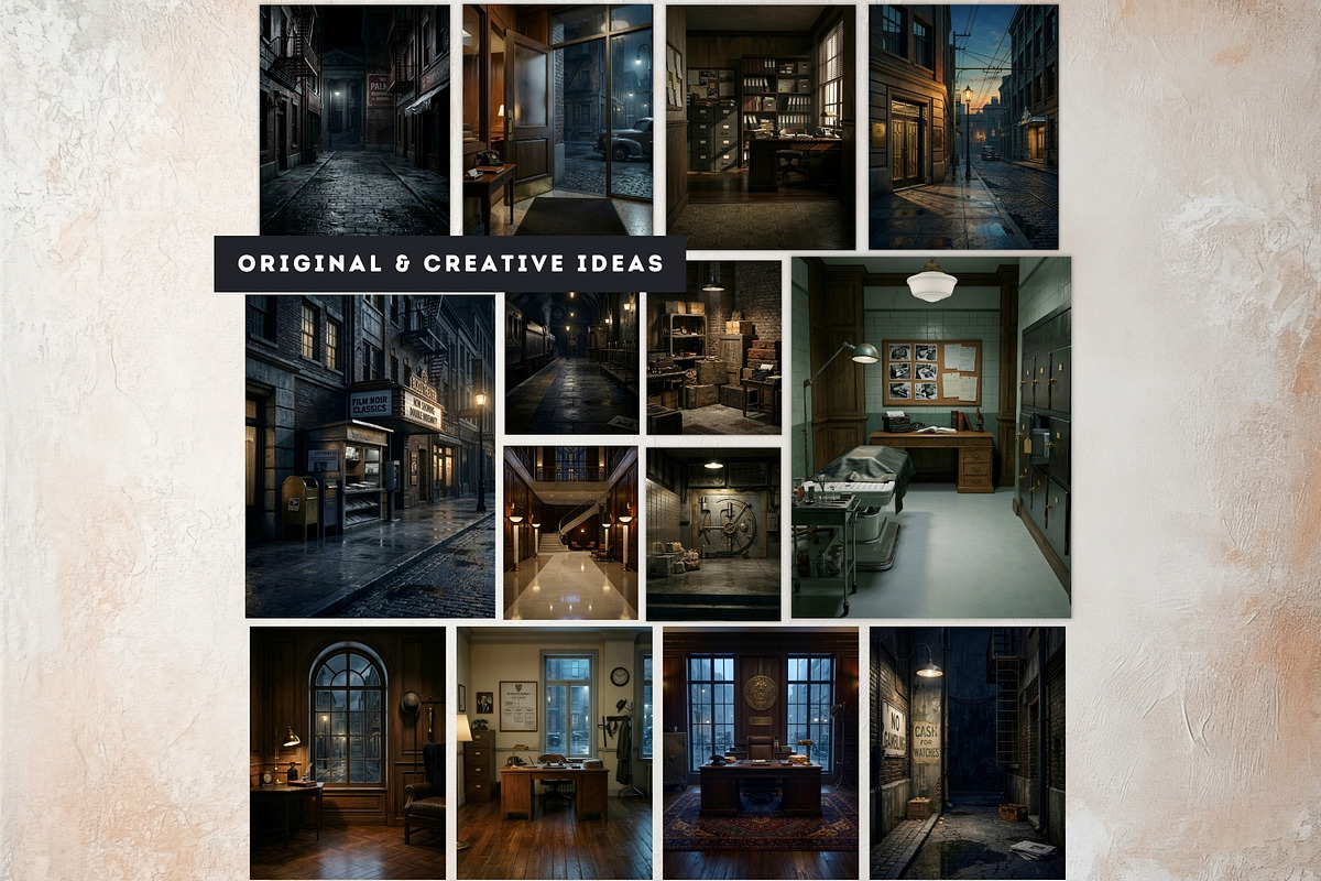 Noir Movie Backdrops Digital Papers, a Background Graphic by ThatsDesignArt (Photo 5 of 13)